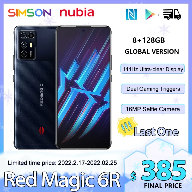 

Global Version Nubia RedMagic 6R Gaming Smartphone 6.67 Inch Snapdragon 888 Octa Core 64MP Quad Camera Red Magic 6R