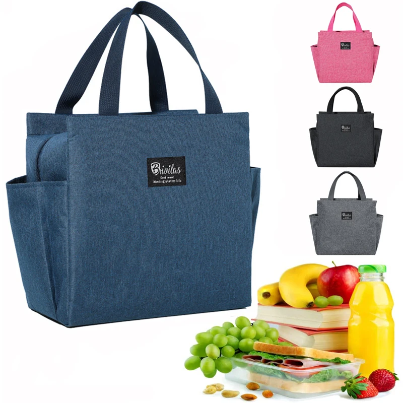 

Сумочка для бенто, изоляционная сумка для обеда с двойным карманом, Большая вместительная утолщенная детская Ланч-бокс, изоляционная сумка ...