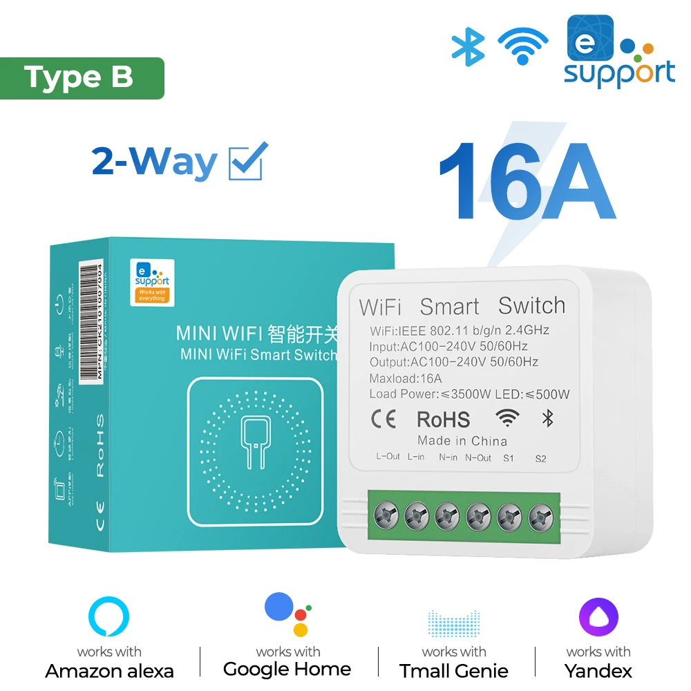 

SMATRUL EWeLink WiFi+Bluetooth Умный выключатель 16A
