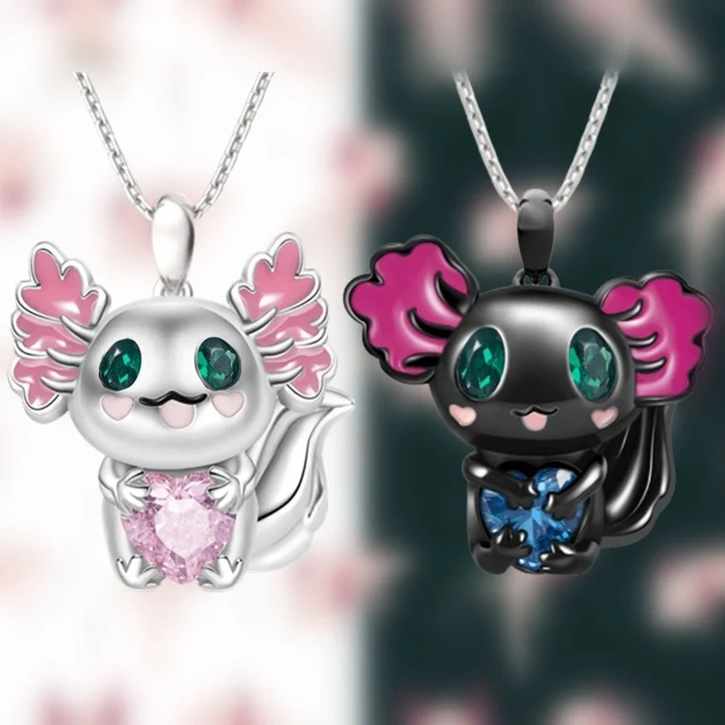 

Animal Cartoon Women Fashion Big Eyes Hug Love Dragon Women's Pendant Necklace Hexagonal Dinosaur Animal Fashion Jewelry Gif