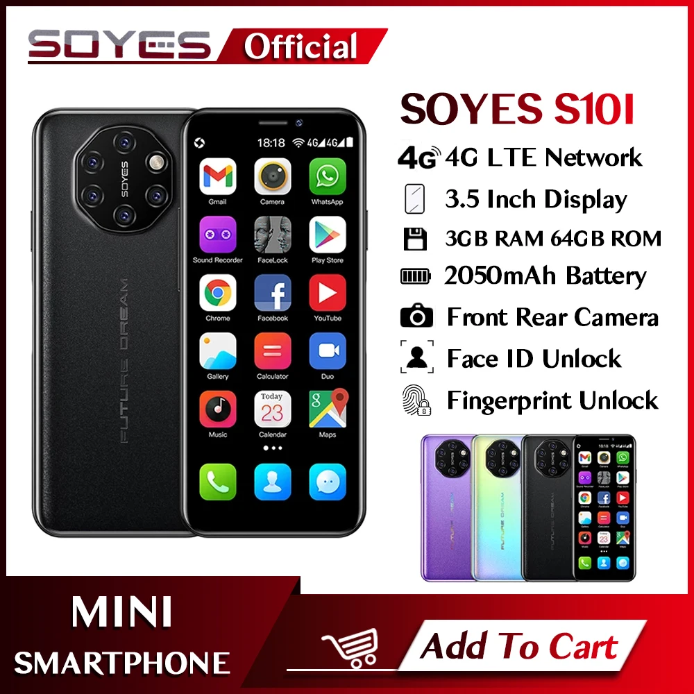 Мини-смартфон SOYES S10I, 4G LTE, 3,5 дюйма, 3 + 32/64 ГБ, Android 6,0, 5 Мп