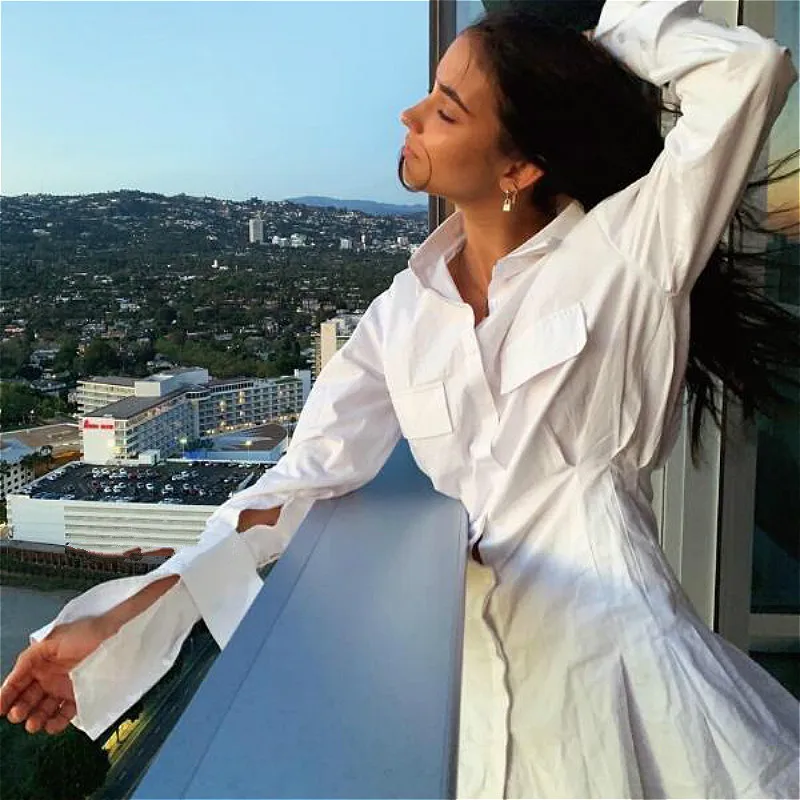 Рубашки женские в европейском стиле тонкий длинный топ темпераментная пикантная