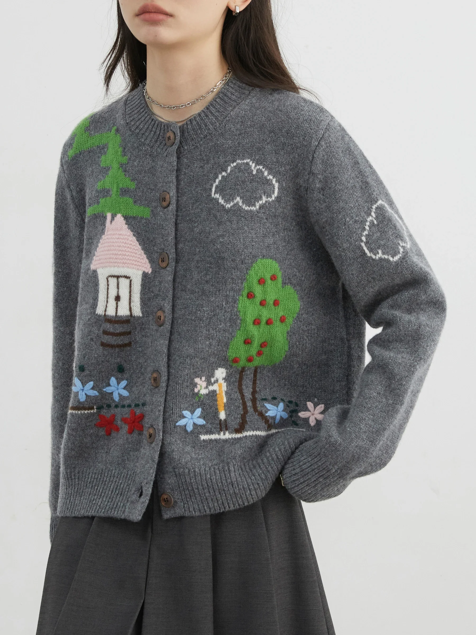 CHIC VEN женские свитера свободные тонкие новые вязаные кардиганы жаккардовые