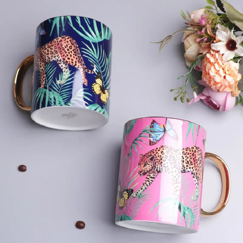 

Ceramic Tea Mugs Breakfast Porcelain Milk Coffee Cup Saucers Pot With Handle Drinkware Kitchen Utensils Wedding Gifts Presents