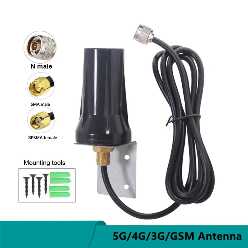 Wall Mounting Omni 5G 4G 3G LTE External WiFi Aerial IP67 Waterproof Full Band Cabinet Antenna With RG58 Low Loss Copper Cable