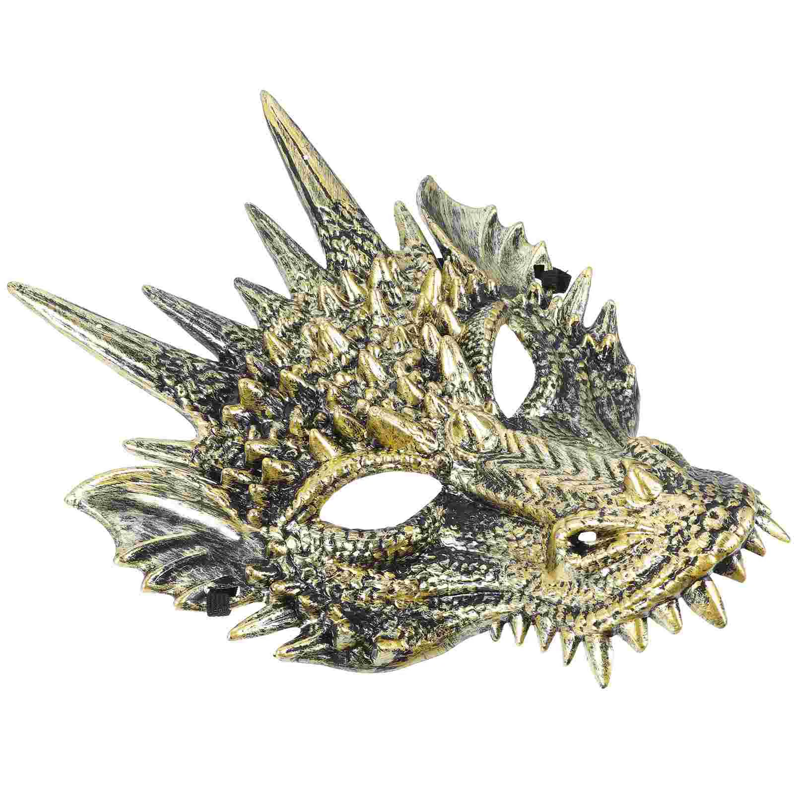 

Dragon Mask Halloween Costume Accessory Half Face Scary Animal Mens Masquerade Party