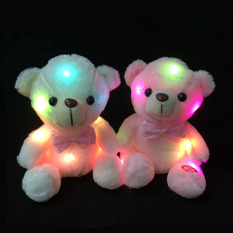 

20cm Light Up LED Colourful Teddy Bear Plush Toy Kawaii Glowing Teddy Bear Plush Doll Cute Luminous Toys Room Decor Plushie Gift