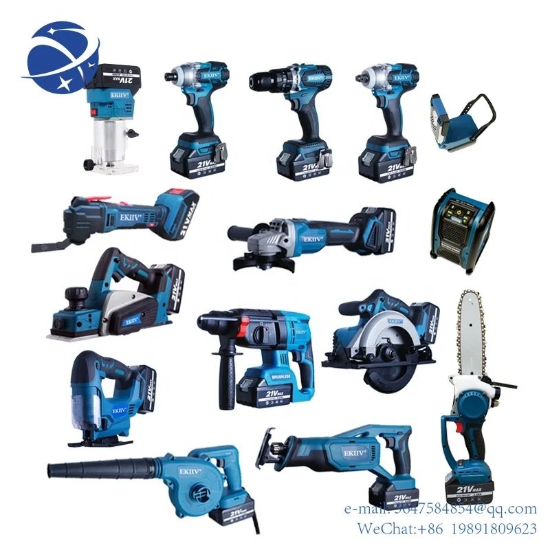 

Yun YiEKIIV заводская цена Горячая Распродажа 18v20v21v электрический молоток/сабельная пила/шлифовальный комбинированный комплект/беспроводной Электроинструмент с аксессуаром