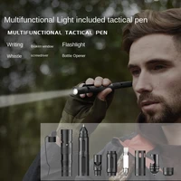 multifunctional tactical pen broken window cone edc self defense protection flashlight anti wolf emergency defense tool