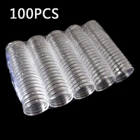 100 pcs plastic coin box clear round capsule coin boxes collection holder storage case coin collection protector for 40mm coins