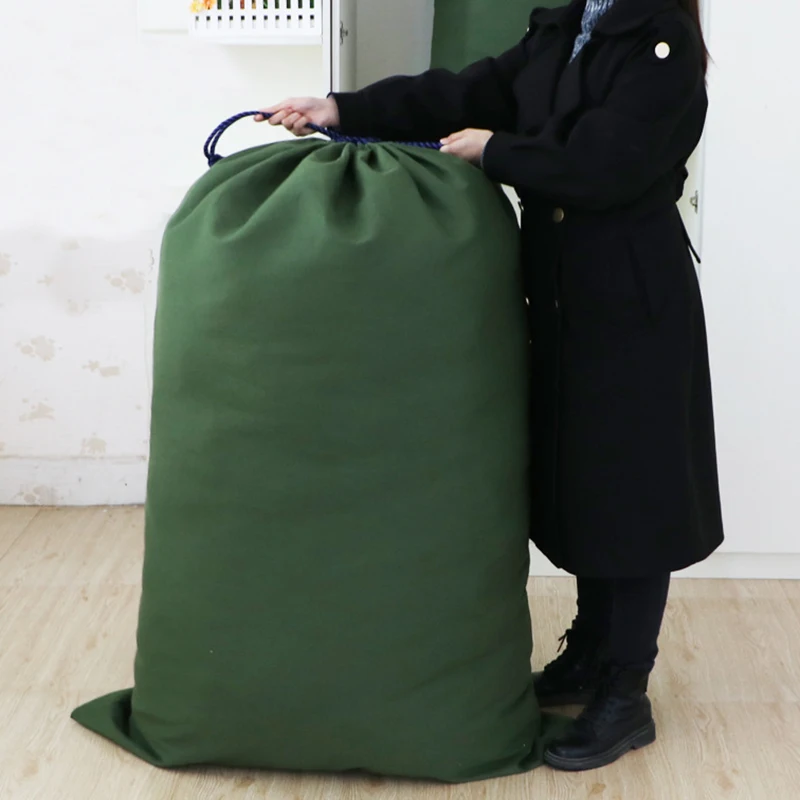 

Canvas Extra Storage Duty Thickened Drawstring Bag Storage Blanket Moving Pouch Bags Large Dust-proof Durable Bag Clothing Heavy