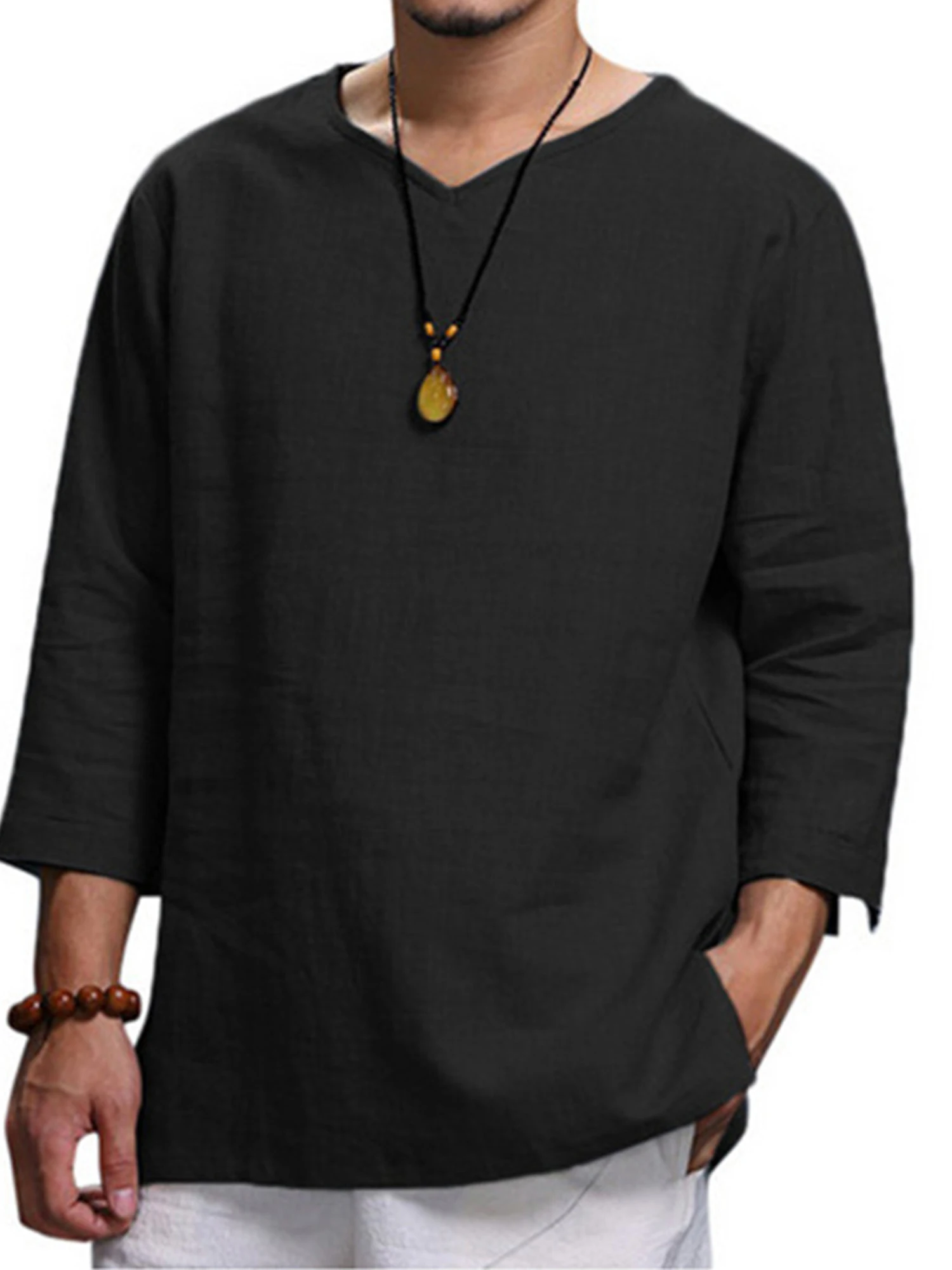 

Мужские повседневные топы с длинным рукавом и круглым вырезом, однотонные свободные футболки, пуловеры, уличная одежда, хипстерские футболки