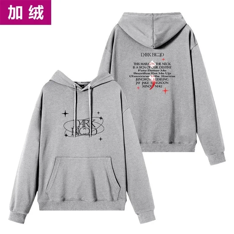 

Kpop Y2K INS EN Tour DARK BLOOD Long-sleeved Unisex Sweatshirt Pullover HIP HOP Loose Printe Pullover Coat Oversize Sweatshirt