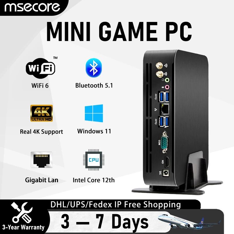 MSECORE Intel Core i9 12th i9 12900H Mini PC Windows 11 Desktop Gaming Computer Portable PC HTPC 2*DDR4 Linux HD 4K Wifi6 BT5.1