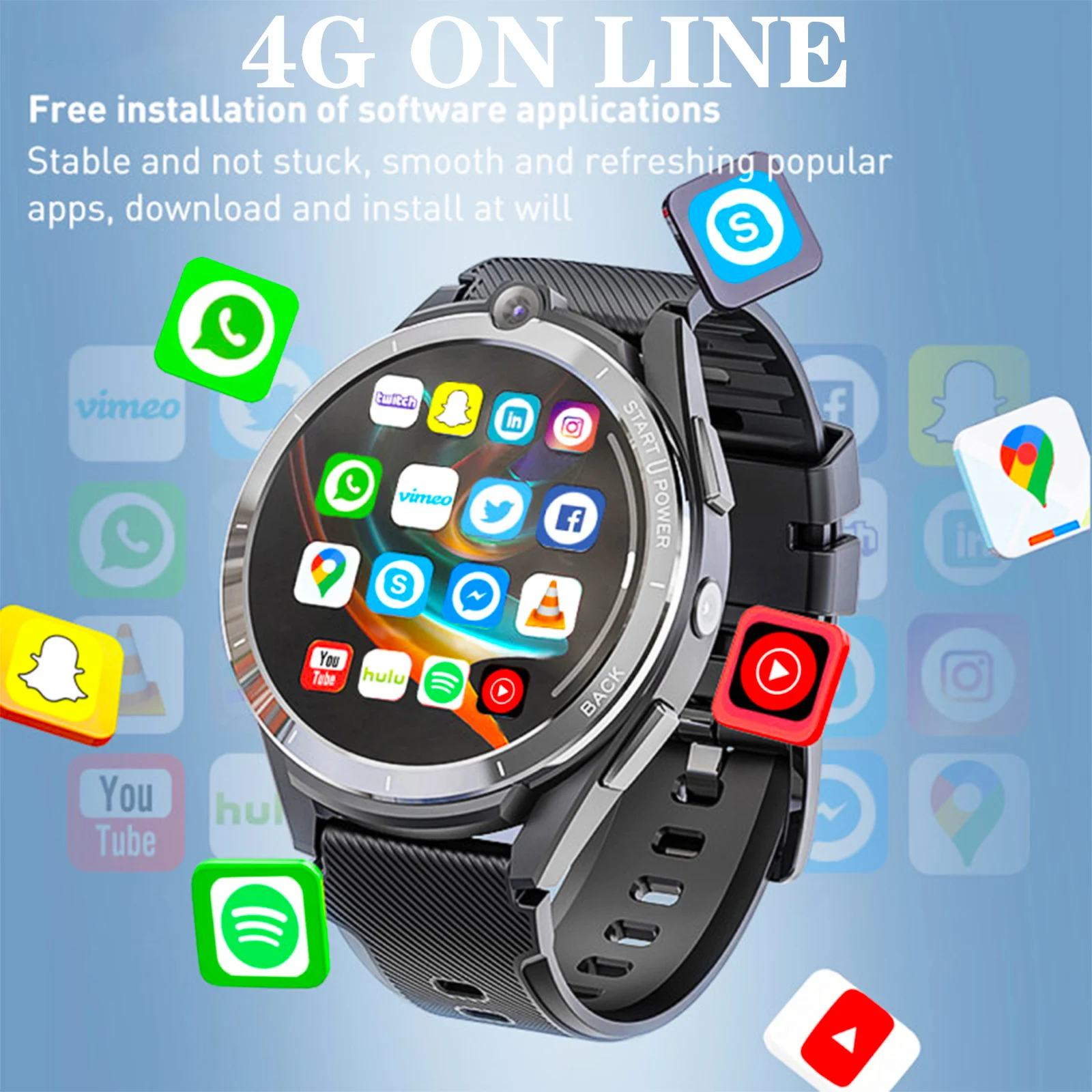 Мужские Смарт-часы LEMFO LEM16 8 ядер 6G 128G 2022 дюйма Android 11 GPS SIM-карта Wi-Fi камера МП 900 мАч