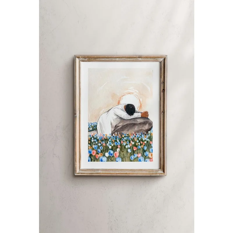 Affiche de la Bible Chrétienne Jélaunissant Croix Mise en Governor Seau des Oiseaux Impression sur Toys NAMde Salon Ar