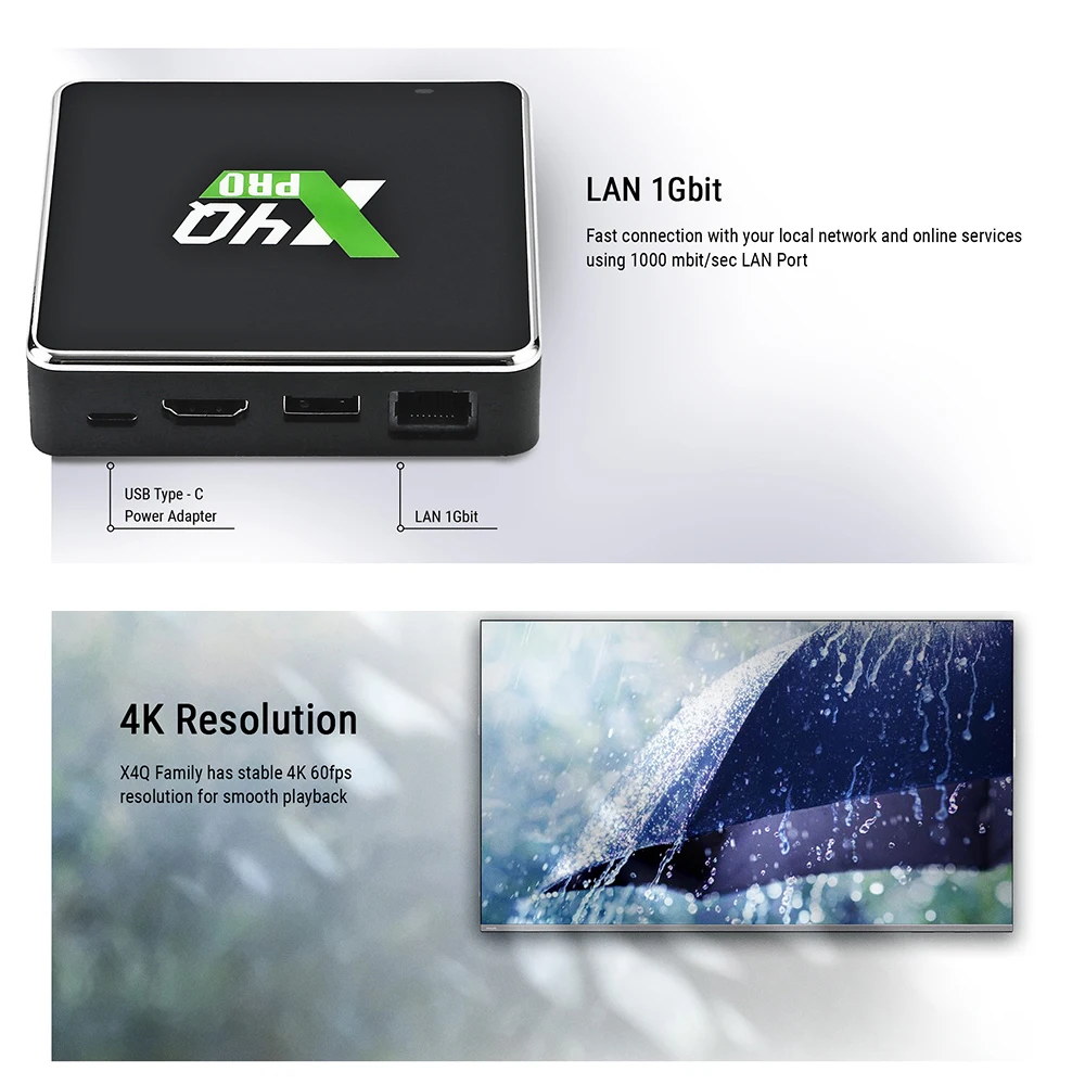 ТВ-приставка Amlogic S905X4 Android 11 UGOOS X4Q PRO Winevine L1 голосовой вход Google AV1 CEC HDR 0 4K медиаплеер