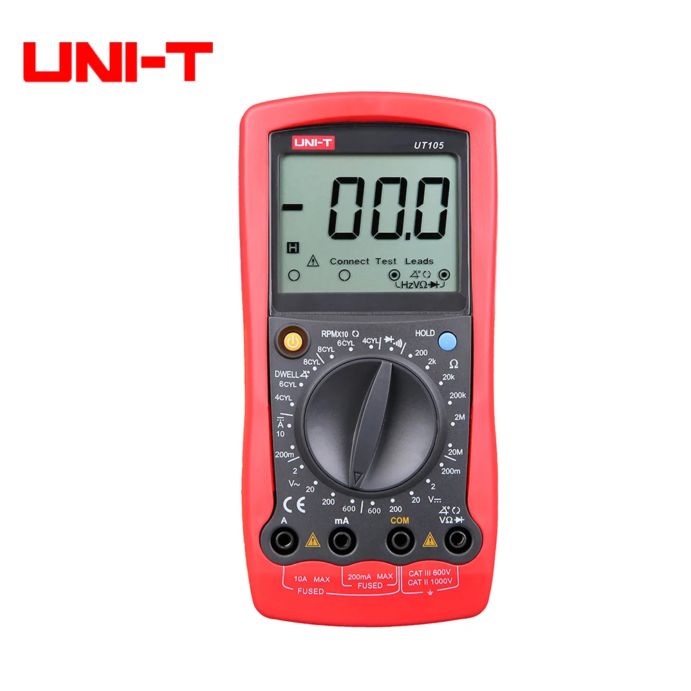 

UNI-T UT105 UT107 UT109 LCD Automotive Handheld Multimeter AC/DC Voltmeter Tester Meters with DWELL,RPM,Battery Check