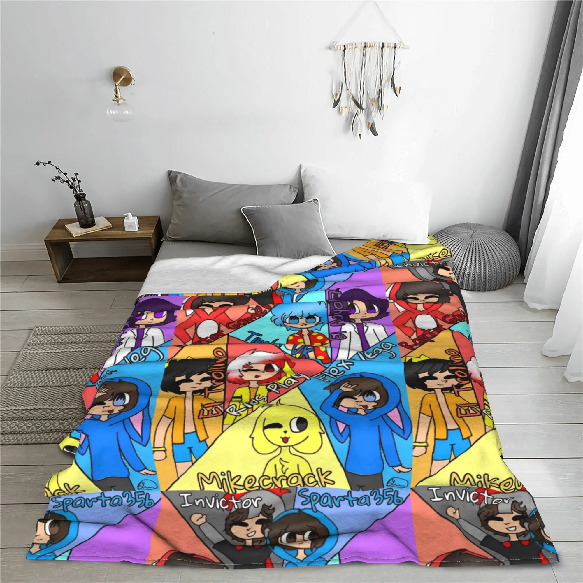 Mikecracks Game Blanket Cartoon Fuzzy Funny Warm Throw for Home Winter