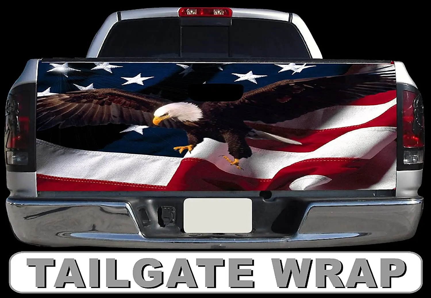 

Tailgate Wrap T195 American Flag Eagle Vinyl Graphic Decal Sticker F150 F250 F350 Ram Silverado Sierra Tundra Ranger Frontier Ti