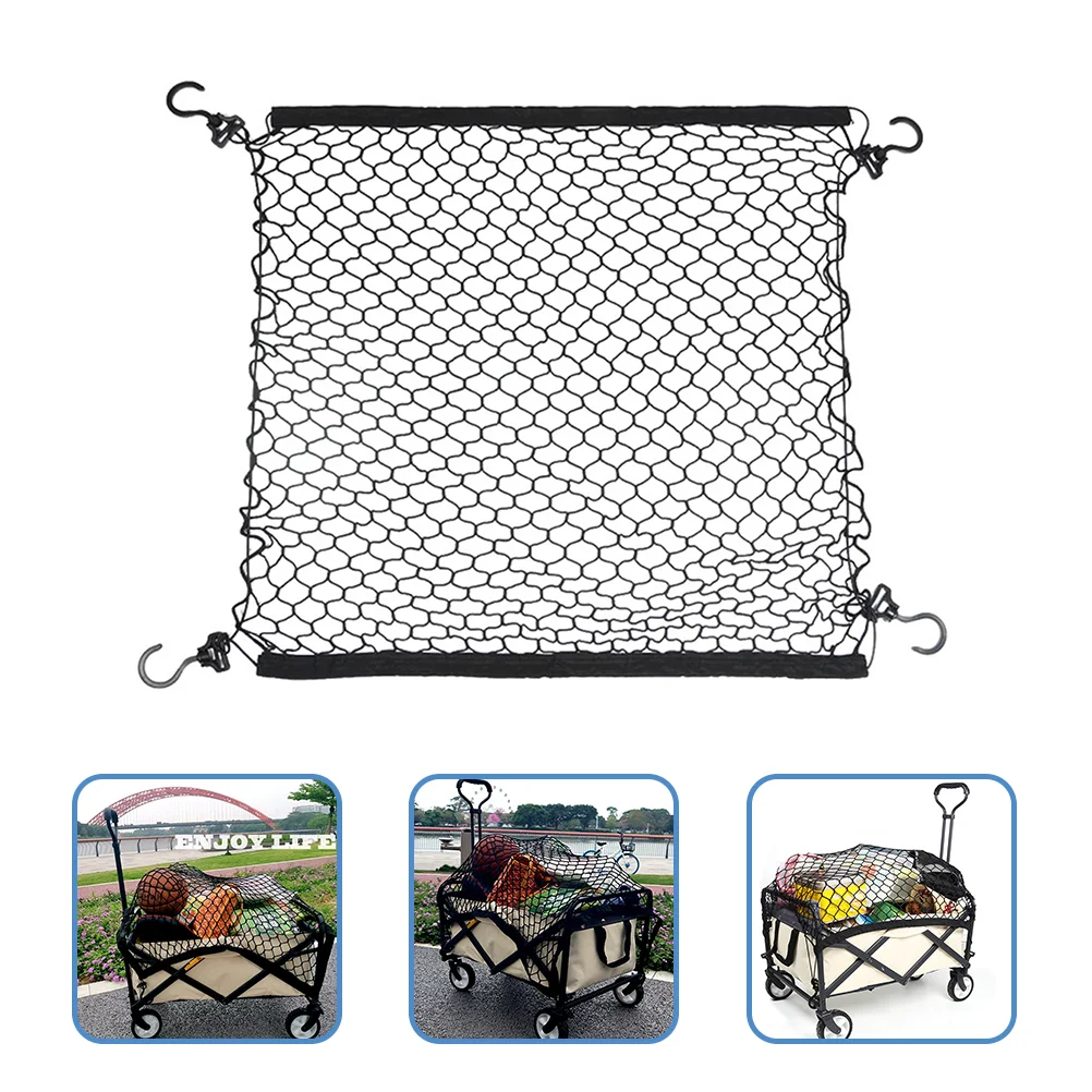 

Elastic Cargo Net Garden Cart Luggage Nets Outdoor Wagon Cover Camping Camper Heavy Duty Baggage Trolley