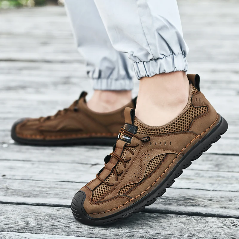 

Мужские сетчатые кроссовки, Уличная Повседневная обувь, модные удобные, большие размеры, весна-лето