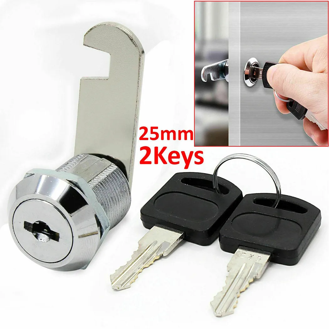 

16/20/25/30mm Cam Lock Door Barrel Drawer Cabinet Mail Box Locker Cupboard 2 Key Home Security Door Locks