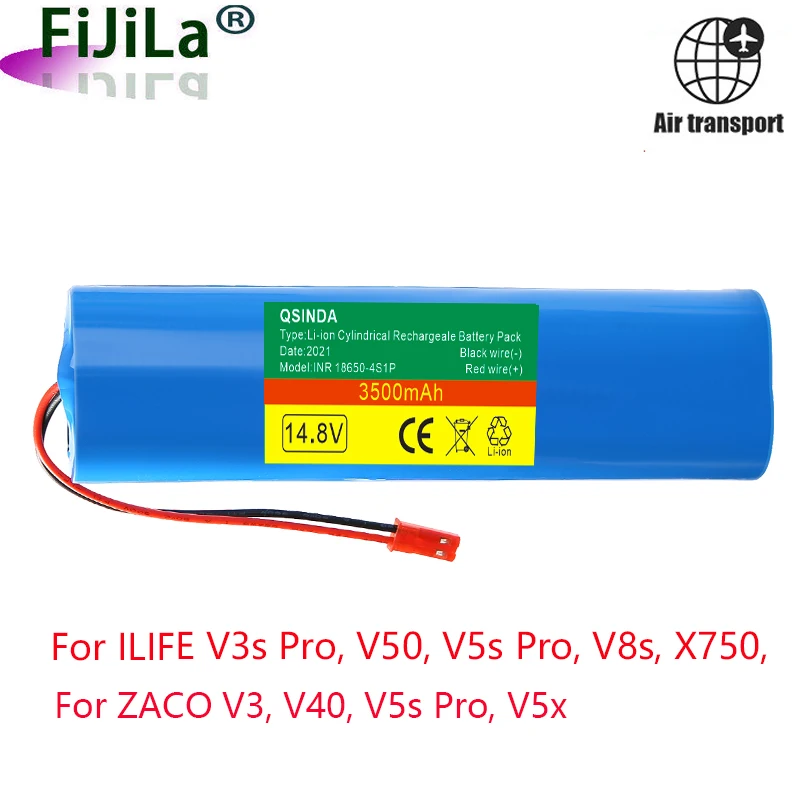 

Натуральный аккумулятор 14,8 в 3500 мАч для ilife v3s pro, v50, v5s pro, v8s, x750, для zaco v3, v40, v5s pro, v5x