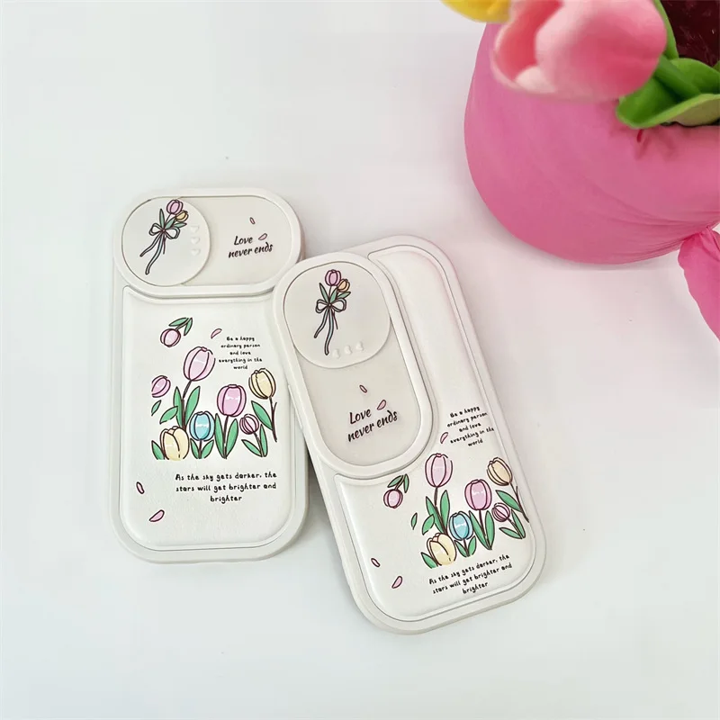 

Push Window Small Fresh Tulip Phone Case Cover for IPhone 11 12 13 Pro X XR XS Max Shockproof Case for IPhone 13 Cases