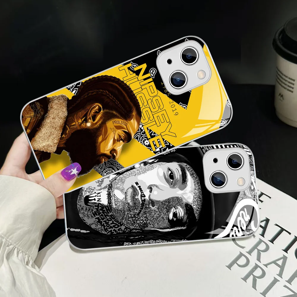 Чехол для телефона N-Nipseys Rapper H-Hussles IPhone 14 13 12 Mini 11 Pro XS Max X XR Plus чехол из закаленного