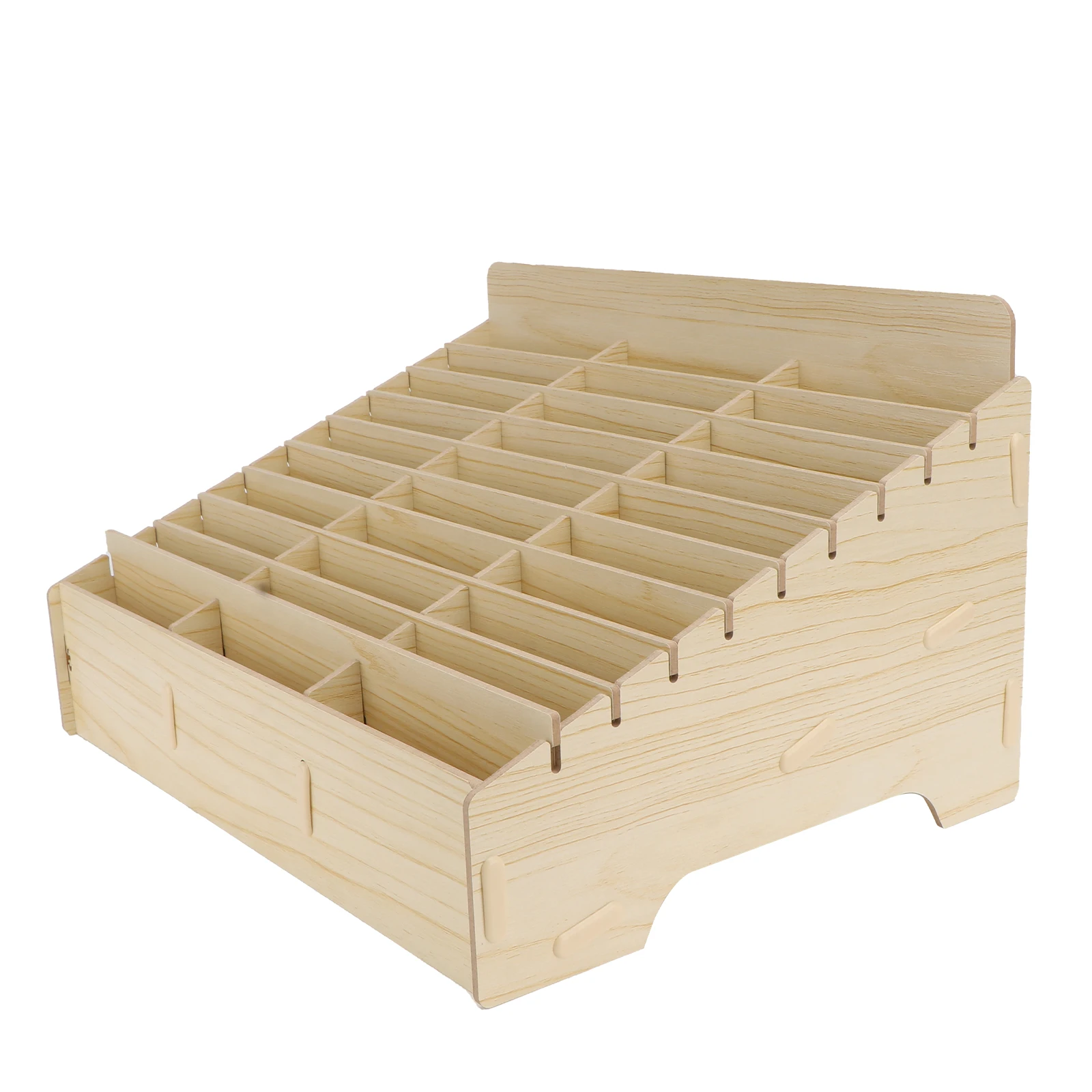 

1PC Cell Phone Management Box Wooden Multi-grid Phone Storage Box (30 Grids)