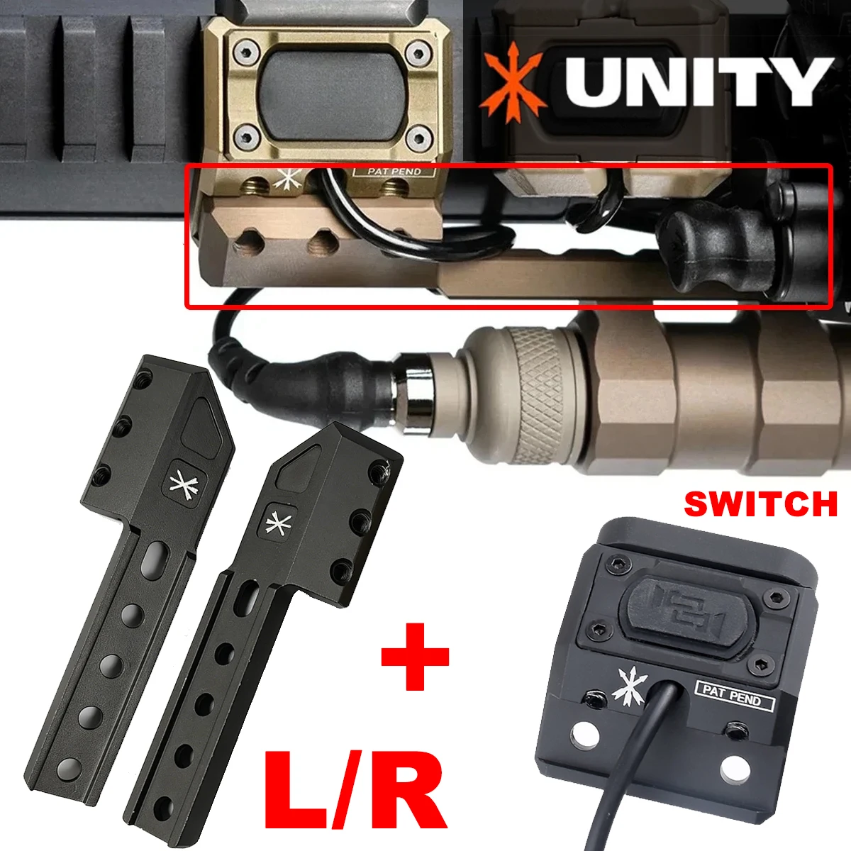 Фото Кнопка-переключатель UNITY Offset Mount для фонарей Surefire M600 M300, модифицированный кнопочный переключатель SF Plug Light Modb*tton, кнопочный переключатель Surefire №3