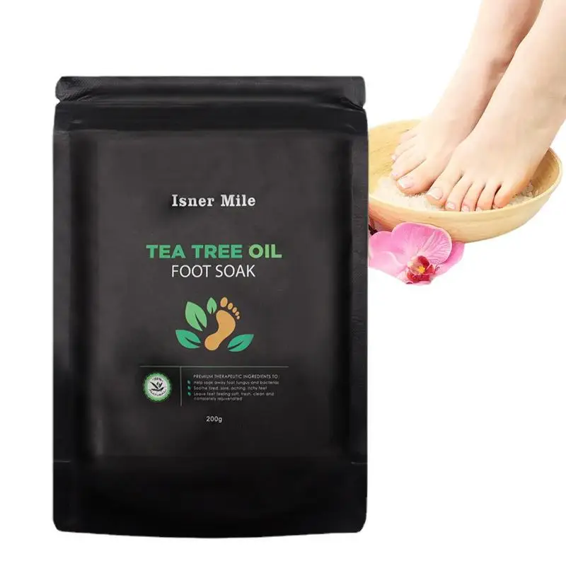 

Tea Tree Oil Foot Soak Nourishing Tea Tree Soak 7.1Oz Foot Salt Deep Clean Body Sewage Foot Care Bath Salt Sea Salt Tea Tree