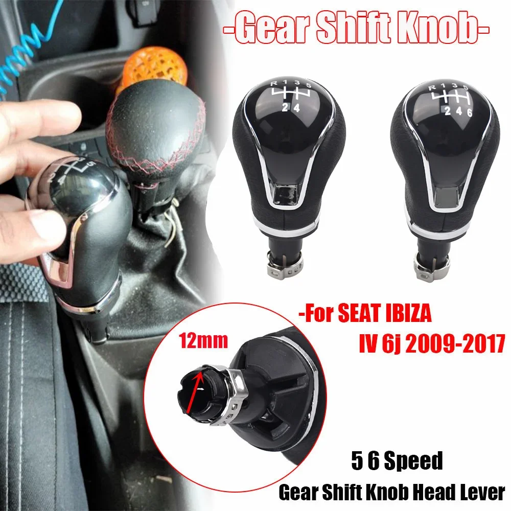 Ручная автомобильная ручка переключения передач кожаная для SEAT IBIZA IV (6j) 2009 2010 2011