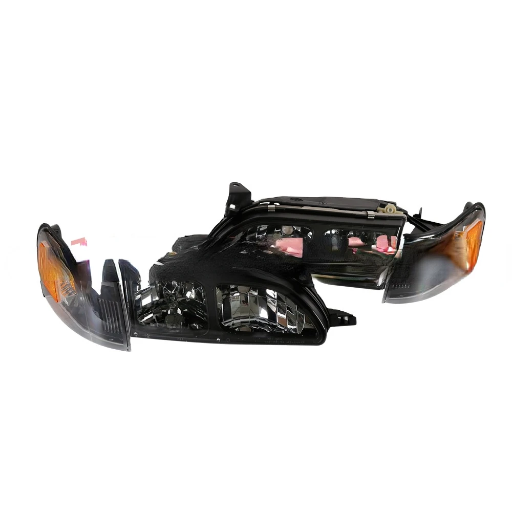 93 94 95 96 97 для Corolla DX черные фары прозрачные линзы Фары Пара Набор угловых ламп