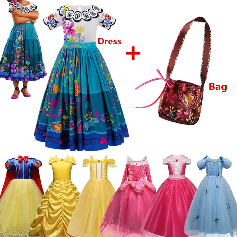 

Encanto Girls Princess Costume For Kids Halloween Cosplay Party Dress Children Dress Up Birthday Carnival Role-play Clothes