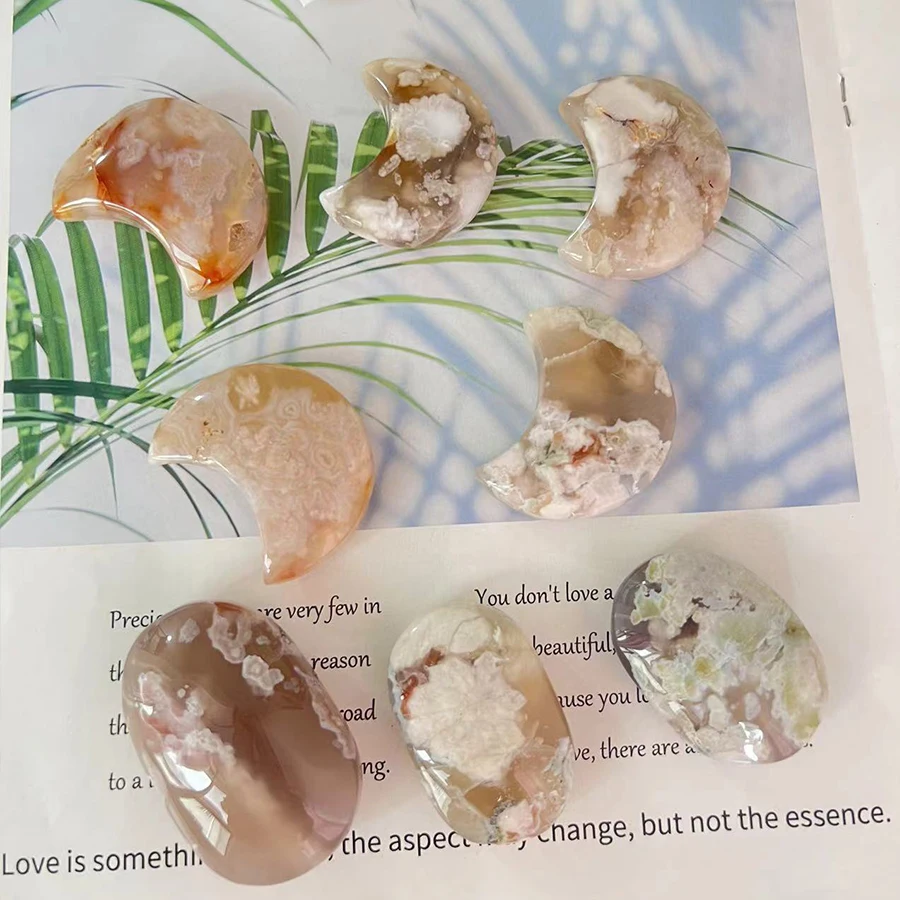 1 шт. природные камни вишня агат Хрустальная луна статуя плама минеральная