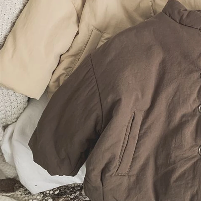 Зимняя одежда для девочек универсальная куртка на хлопковой подкладке в стиле