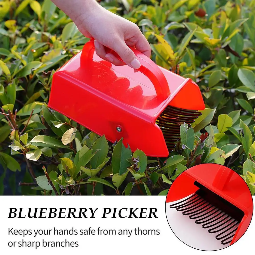 

Portable Blueberry Berry Pickers Metal Comb Rakes Garden Picking Fruit Collecting Scoop Handle Collection Harvester Picking Tool