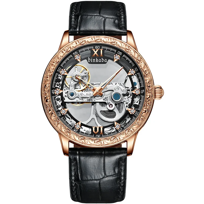 

Мужские Водонепроницаемые механические часы-скелетоны