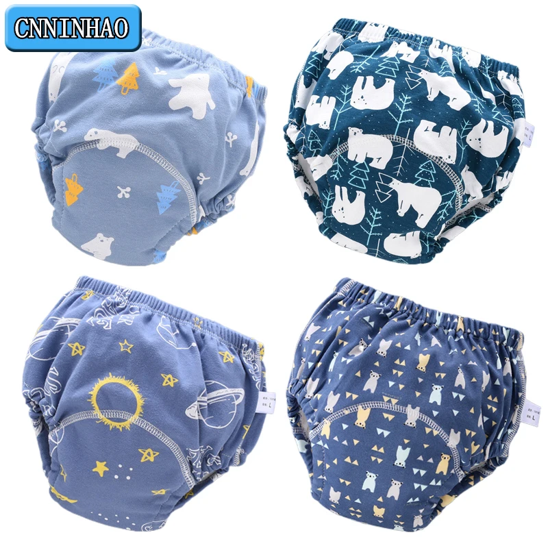 6 Layers Crotch Infant Toddler Waterproof Training Pants Cotton Changing Nappy Cloth Reusable Washable Baby Diaper Panties Gifts