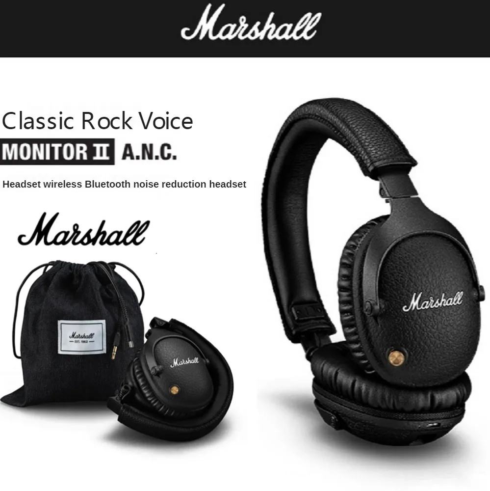

Original Marshall Monitor II ANC Headphone Bluetooth Headsets Gaming music with Mic Wireless Headphones with Headsets Bag