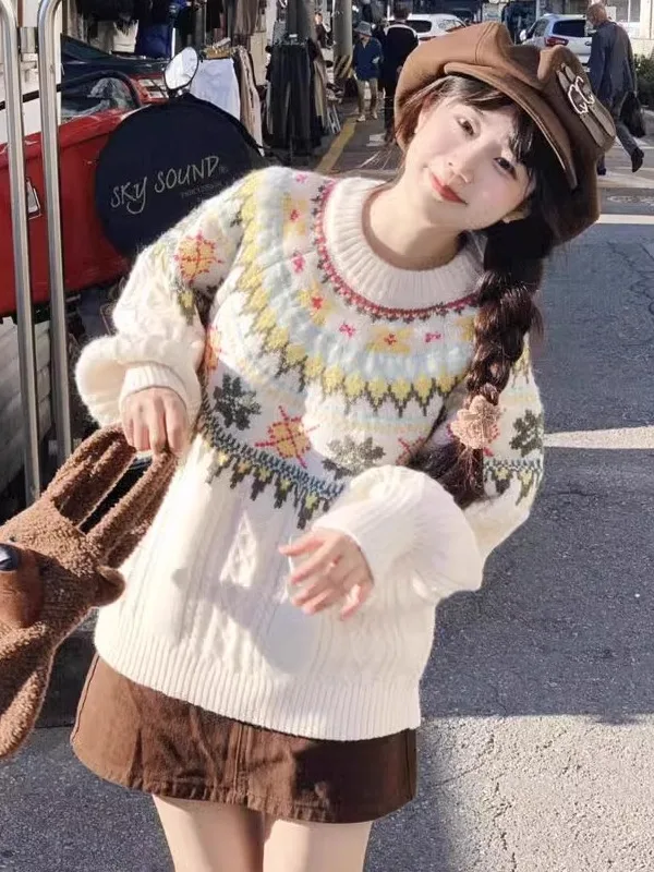 Мягкий клейкий вязаный пуловер с круглым вырезом Idle Sle женский свитер Fairisland