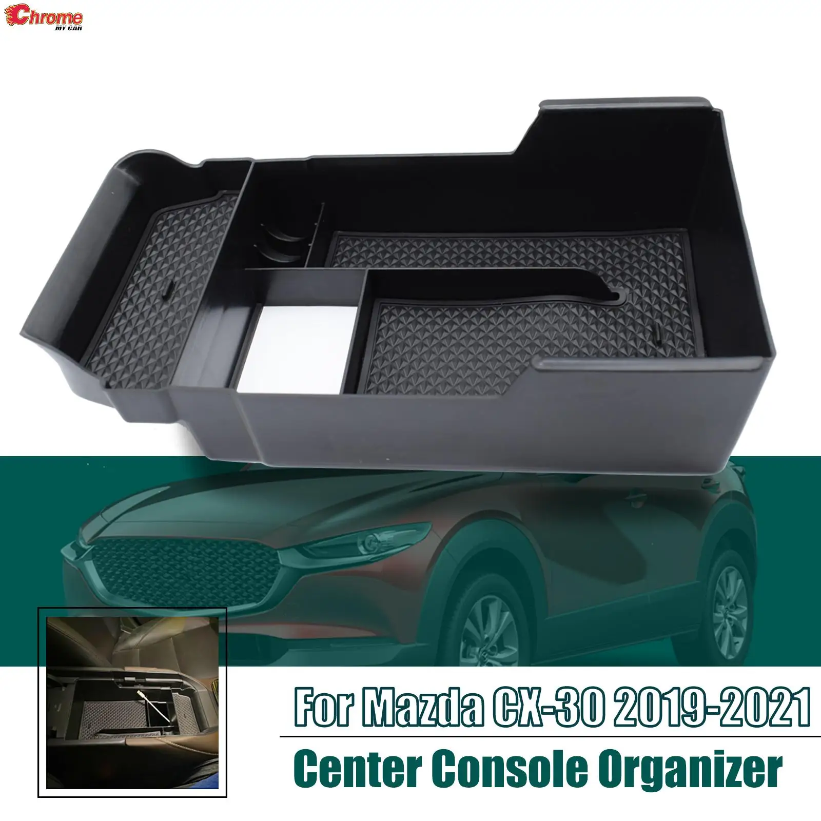 

Органайзер для центральной консоли автомобиля, подлокотник, контейнер, лоток, держатель для телефона для Mazda CX-30 CX30 2019 2020 2021, автомобильные аксессуары