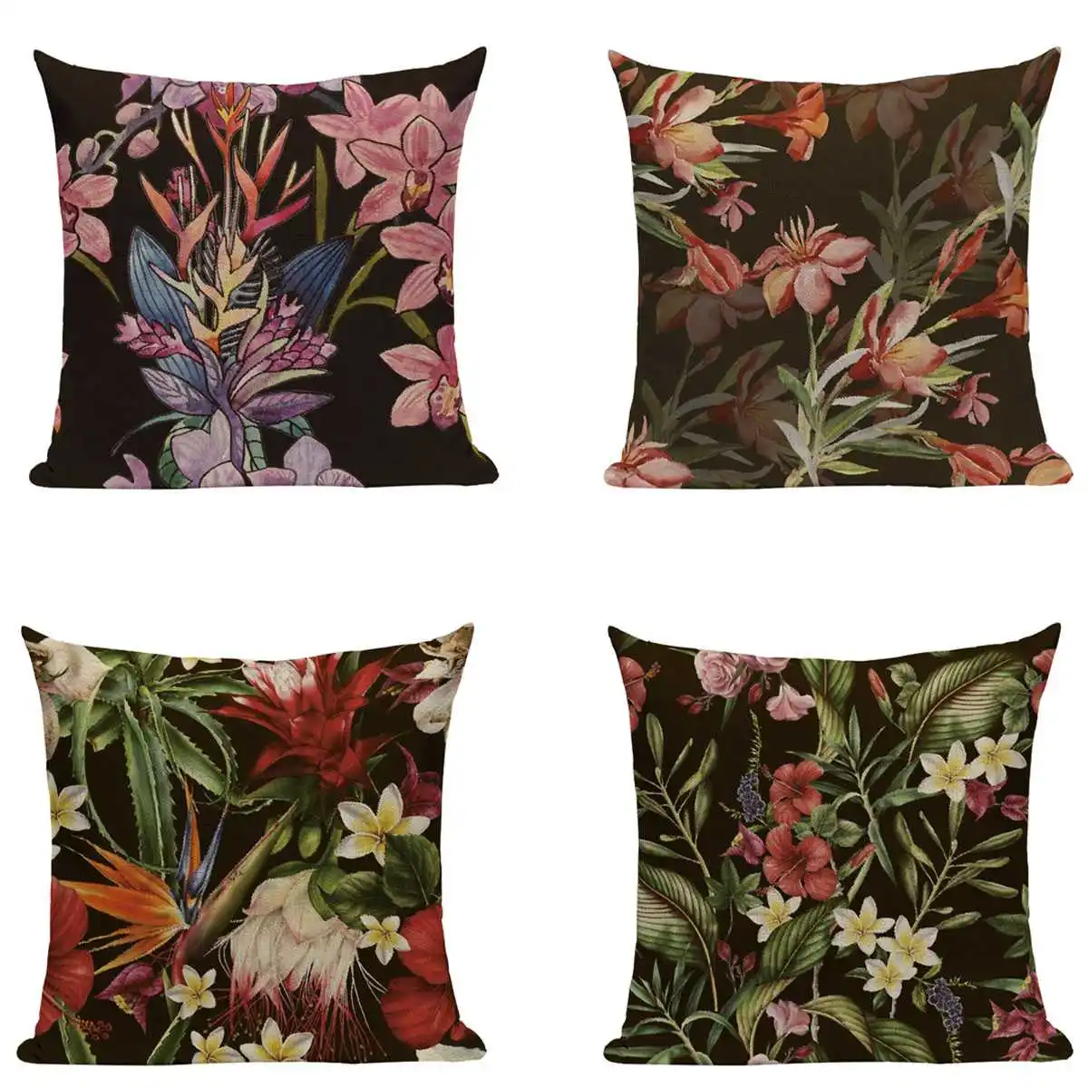 

Flowers Cushion Cover Pillow Living Room Decoration Tropical Plant Throw Pillows Decorative Pillowcase for Sofa Pillowcover