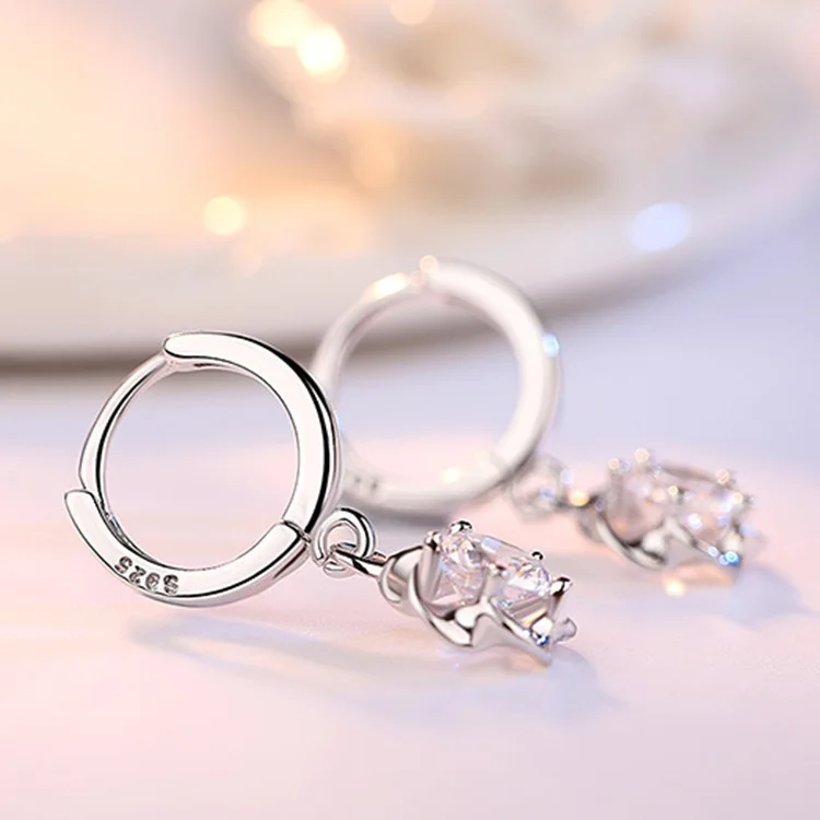 Karopel – boucles d'oreilles en argent Sterling 925, bijoux de haute qualité, motif Simple rétro, Zircon violet et blanc, offre spéciale
