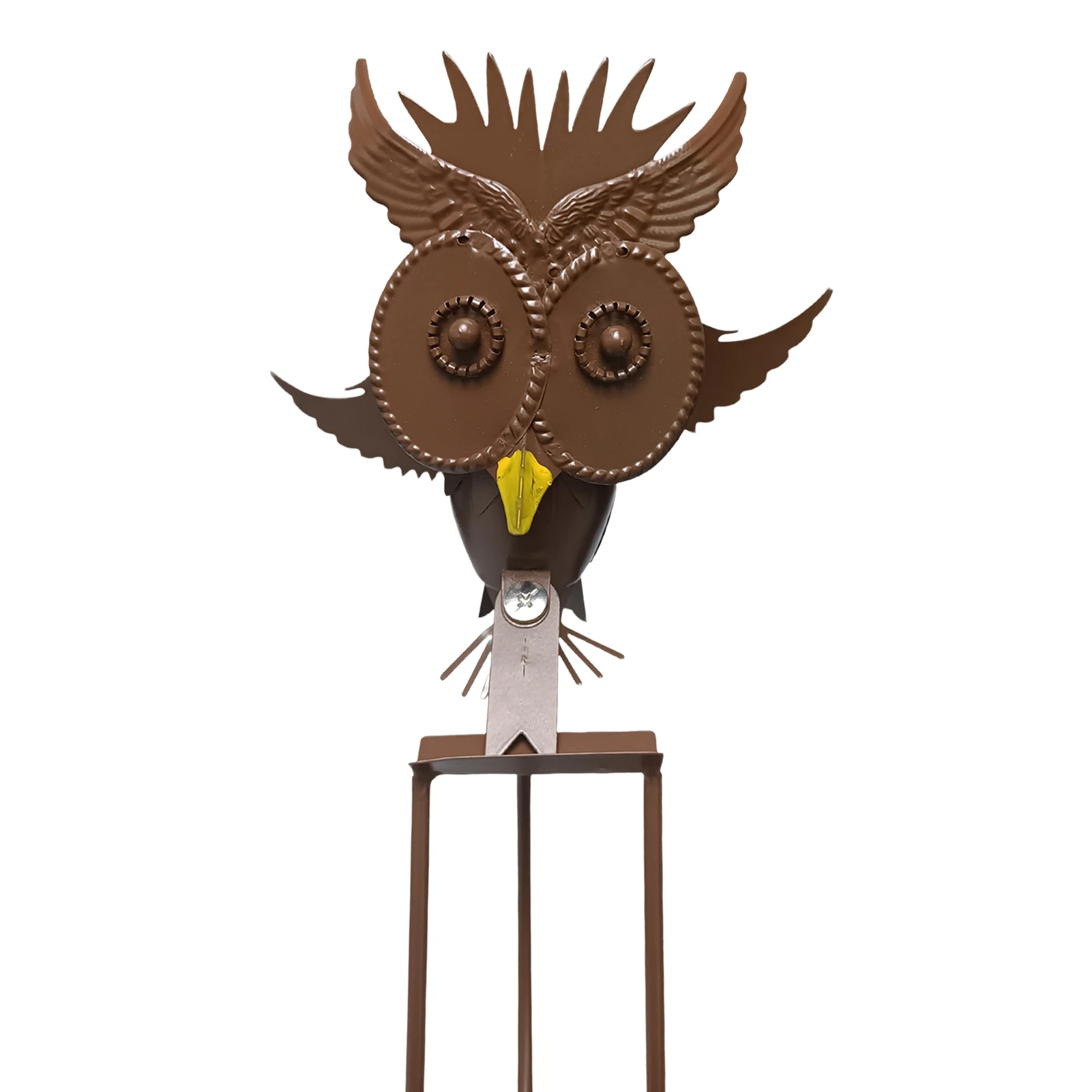 

Съемная садовая стойка в виде совы 5,5 * дюйма, реалистичный ветряной Спиннер для украшения сада, кинетическая металлическая Сова для фотогра...