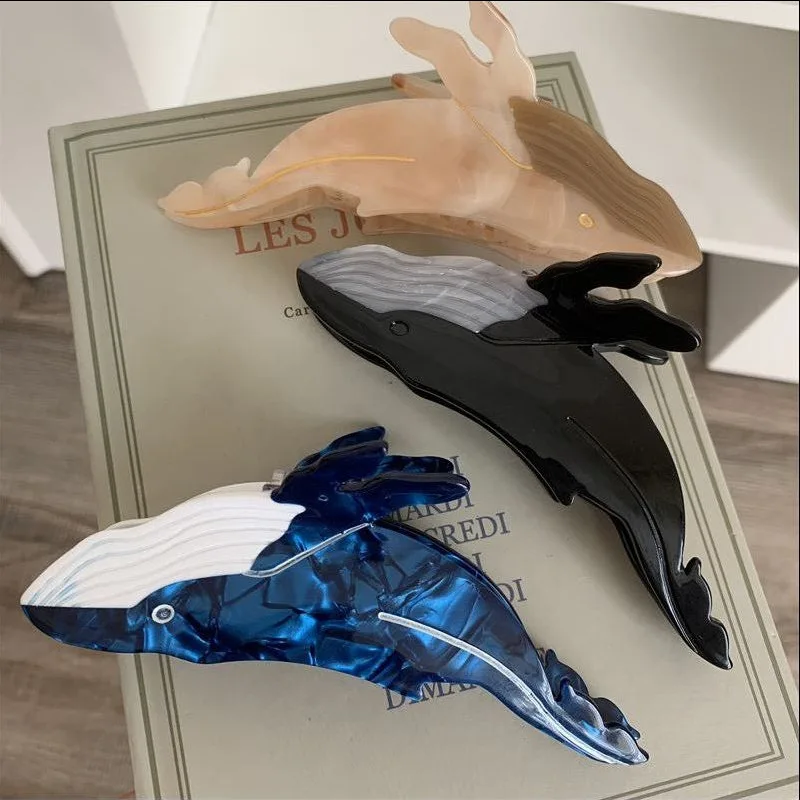

Creative Large Blue Whale Shark Clip New Summer Personalized Animal Hair Claw Clip Seaside Hair Accessories for Women Headwear