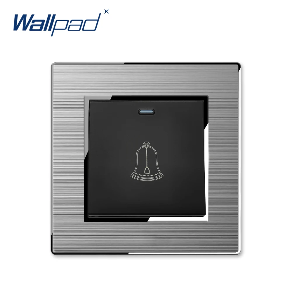

Light Switch Doorbell Reset New Arrival Stainless Steel Panel With Silver Border Wallpad Push Button Wall Switch 16A AC110-250V