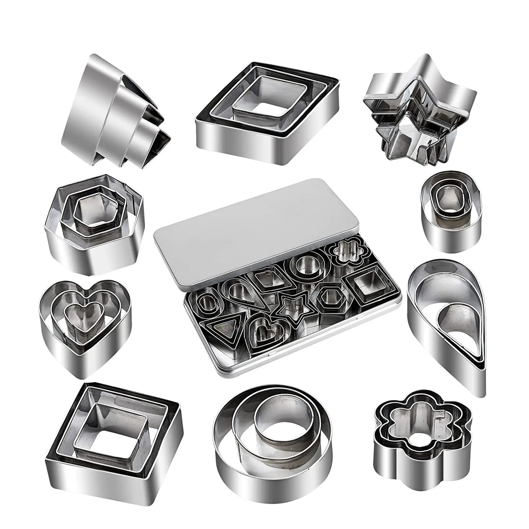 Формочка для печенья 30 крошечных штампов с цветами сердечками звездами и